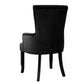 Arden Dining Chair French Provincial Velvet Fabric Timber Retro - Black