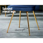 Brynlee Set of 2 Dining Chairs Retro Cafe Kitchen Modern Metal Legs Velvet - Blue