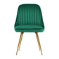 Brynlee Set of 2 Dining Chairs Retro Cafe Kitchen Modern Metal Legs Velvet - Green