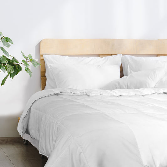 Double Royal Comfort Bamboo Blend Quilt 250GSM Luxury Duvet 100% Cotton Cover - White