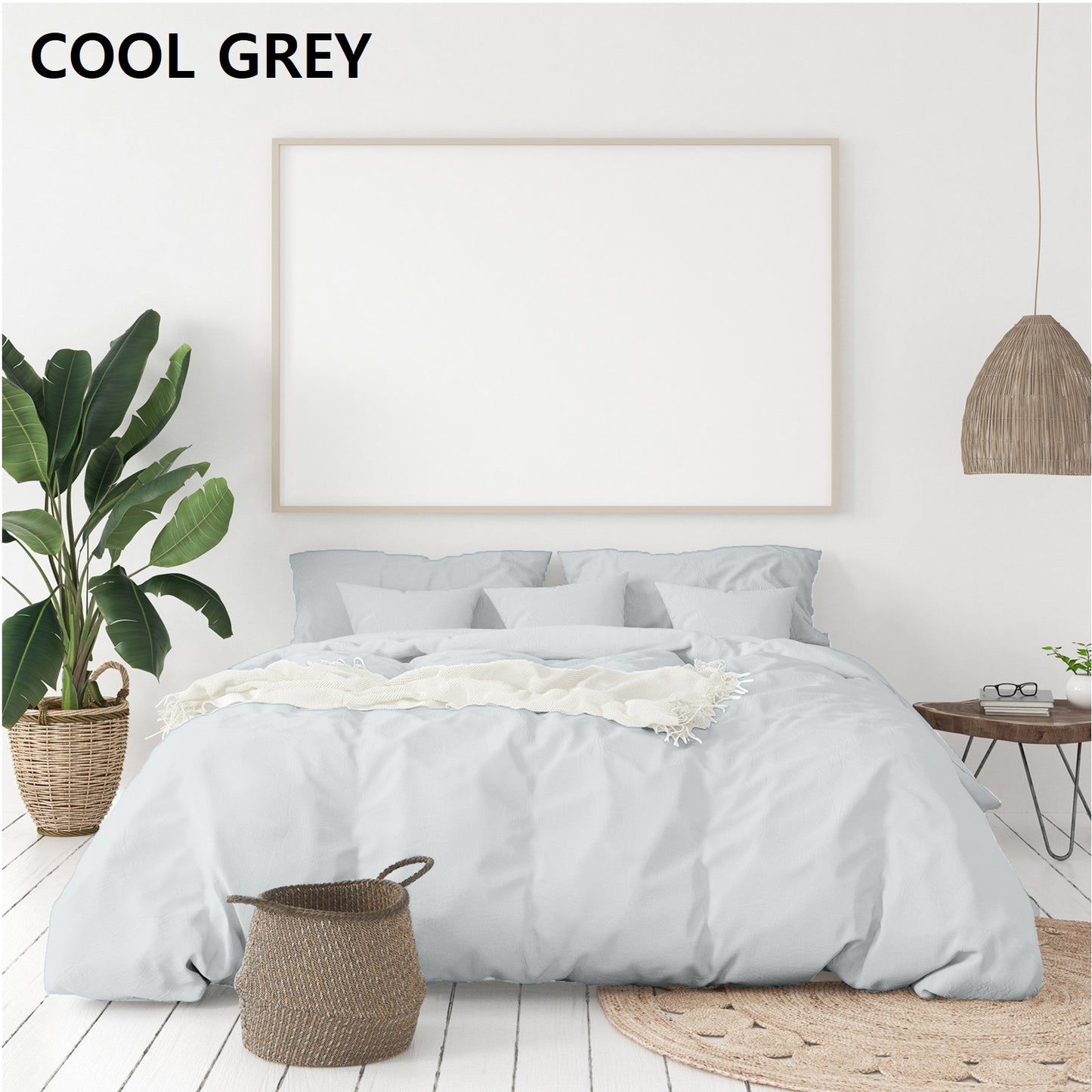 KING 1000TC Hotel Grade Bamboo Cotton Quilt Cover Pillowcases Set - Grey