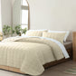 QUEEN 3-Piece Coverlet Set Bedspread Soft Touch Easy Care Breathable - Beige