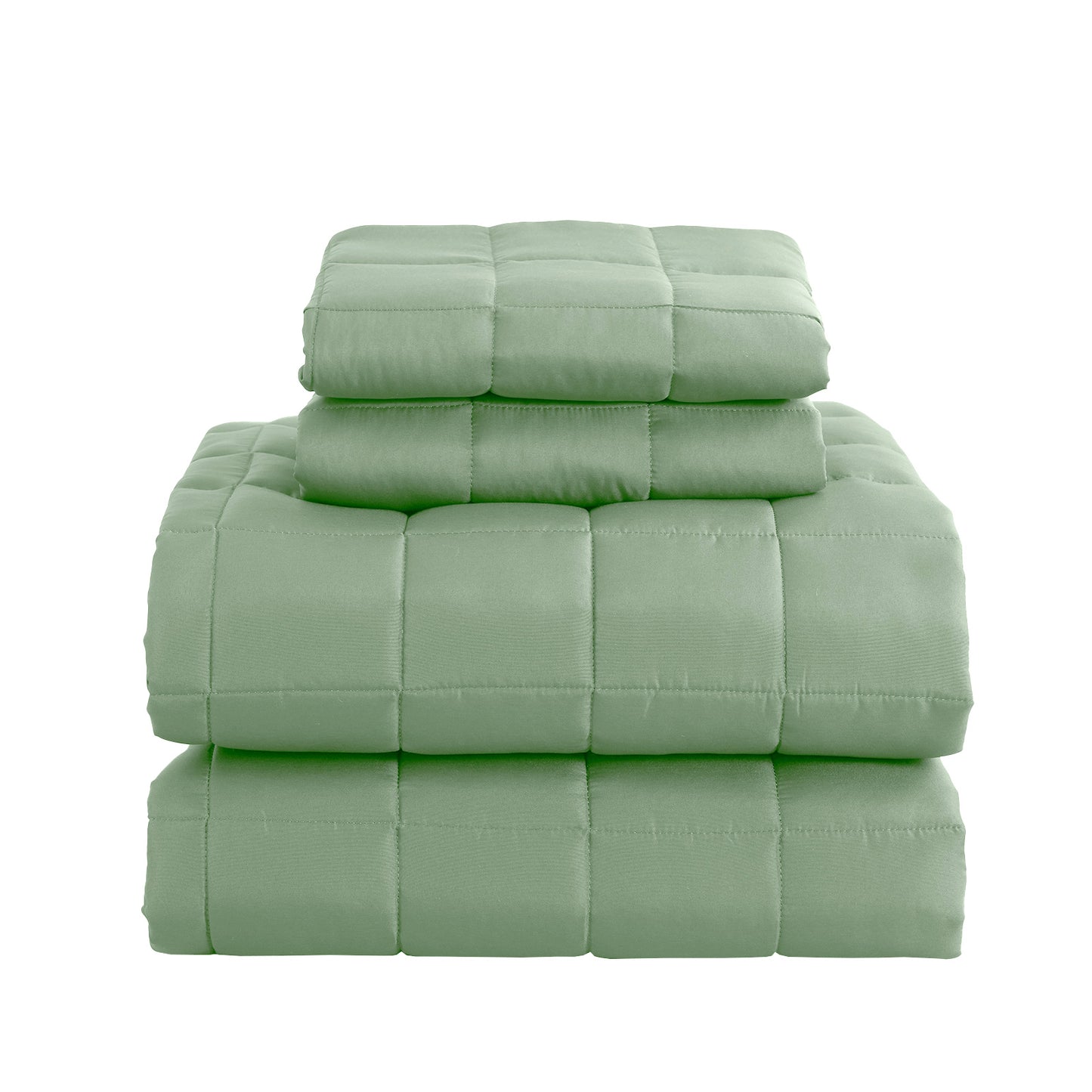 KING 3-Piece Coverlet Set Bedspread Soft Touch Easy Care Breathable - Green