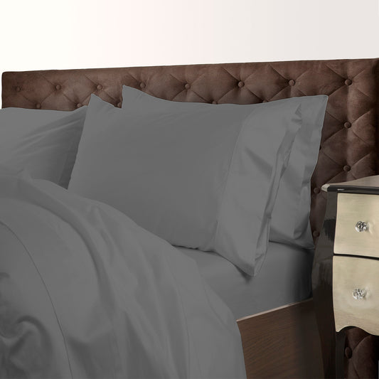 KING 1000TC Cotton Blend Quilt Cover Set Premium Hotel Grade - Charcoal