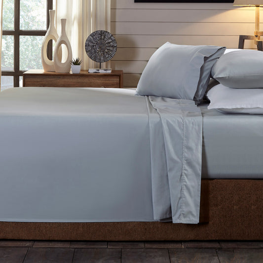 DOUBLE 250TC 4-Piece Organic 100% Cotton Sheet Set Luxury Hotel Style - Graphite