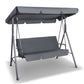 Colton Outdoor Swing Bench Seat Chair Canopy Furniture 3 Seater Garden Hammock - Grey