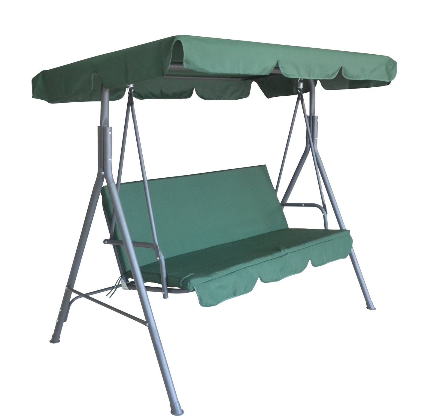 Colton Outdoor Swing Bench Seat Chair Canopy Furniture 3 Seater Garden Hammock - Dark Green