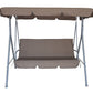 Colton Outdoor Swing Bench Seat Chair Canopy Furniture 3 Seater Garden Hammock - Coffee