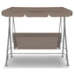 Colton Outdoor Swing Bench Seat Chair Canopy Furniture 3 Seater Garden Hammock - Coffee