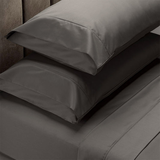 KING 1500TC Pure Soft Cotton Blend Flat & Fitted Sheet Set - Grey