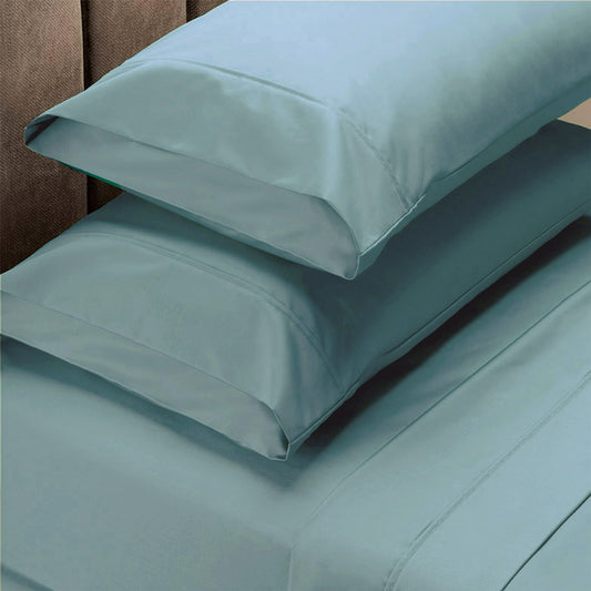 KING 1500TC Pure Soft Cotton Blend Flat & Fitted Sheet Set - Mist