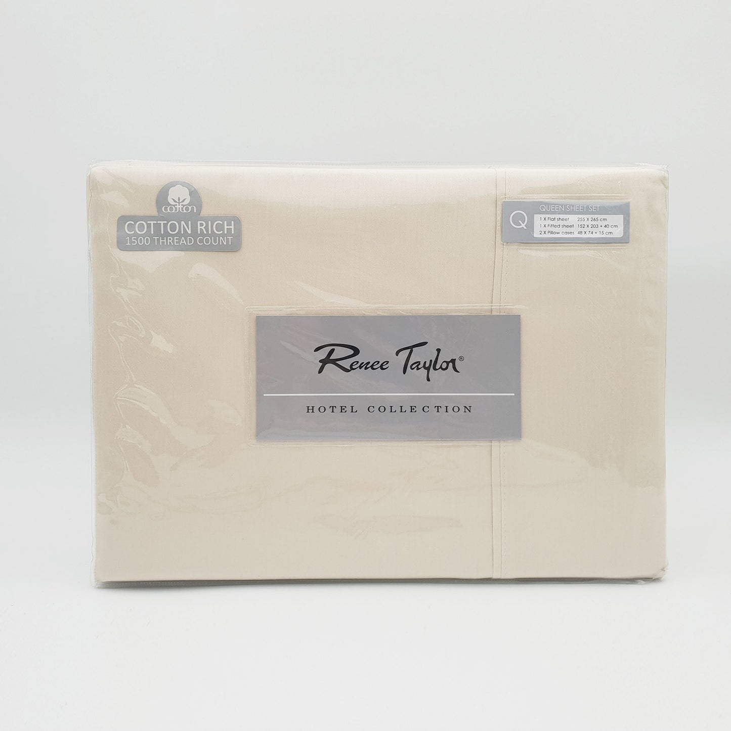 KING 1500TC Pure Soft Cotton Blend Flat & Fitted Sheet Set - Ivory