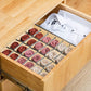 Set of 2 Fabric Drawer Organizer Divider Storage Boxes for Storing Socks, Underwear, Ties, Scarves - Beige