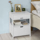 Vaughan Wooden Bedside Tables Bedside Table with 2 Drawers - White