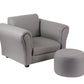 Portia Kids Recliner Chair PU Leather Couch Sofa Chair w/ Footstool - Grey