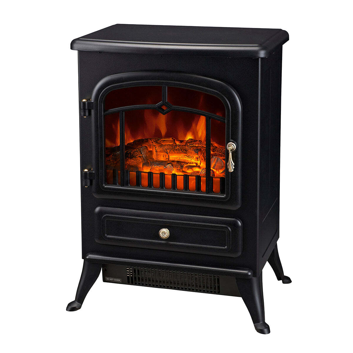 Electric Fireplace Heater with Real Flame Effect & 2 Heat Settings