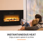 100cm Electric Fireplace Heater Wall Mounted 1800W Stove with Log Flame Effect