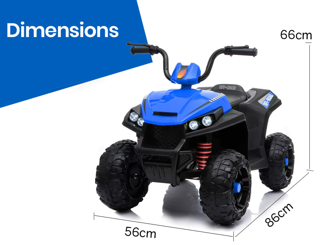 Electric Ride On ATV Quad Bike Battery Powered - Black & Blue