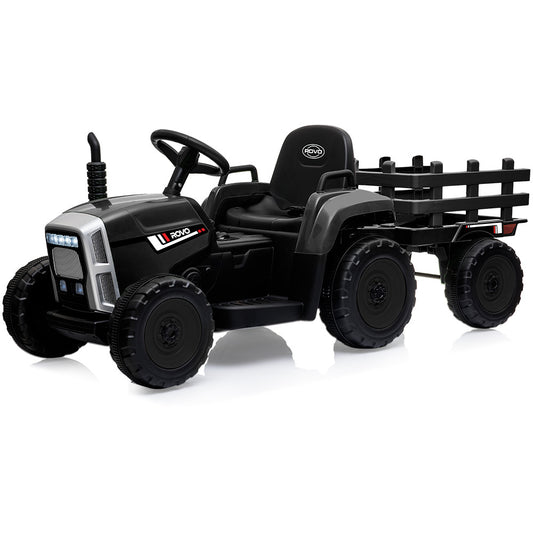 Electric Battery-Operated Ride On Tractor Toy Remote Control - Black