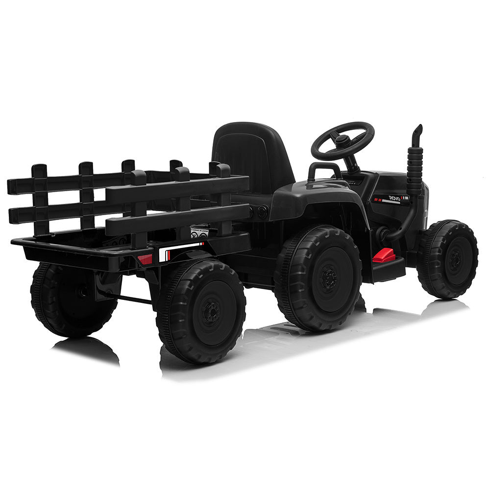 Electric Battery-Operated Ride On Tractor Toy Remote Control - Black