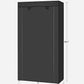 Portable Clothes Storage with 6 Shelves and 1 Clothes Hanging Rail - Black