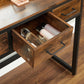 Dresser Table with Trifold Mirror Rustic - Brown and Black