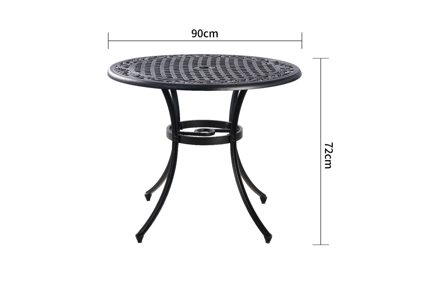 Nathan Aluminium 90cm Table - Black