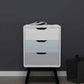 Sault Wooden Bedside Tables Cabinet with 3 Drawers - White