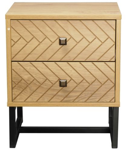 Kawartha Wooden Bedside Tables with 2 Drawers - Natural