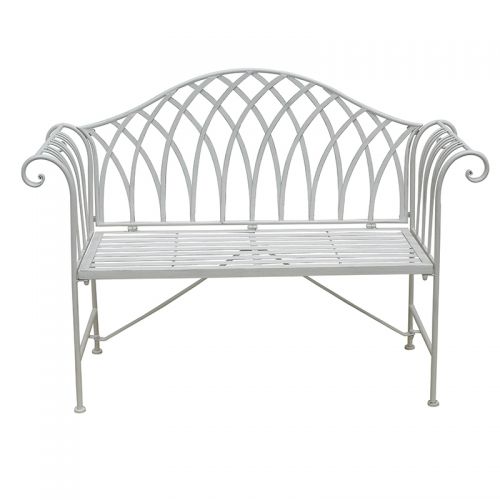 Finley Iron Outdoor Bench - White