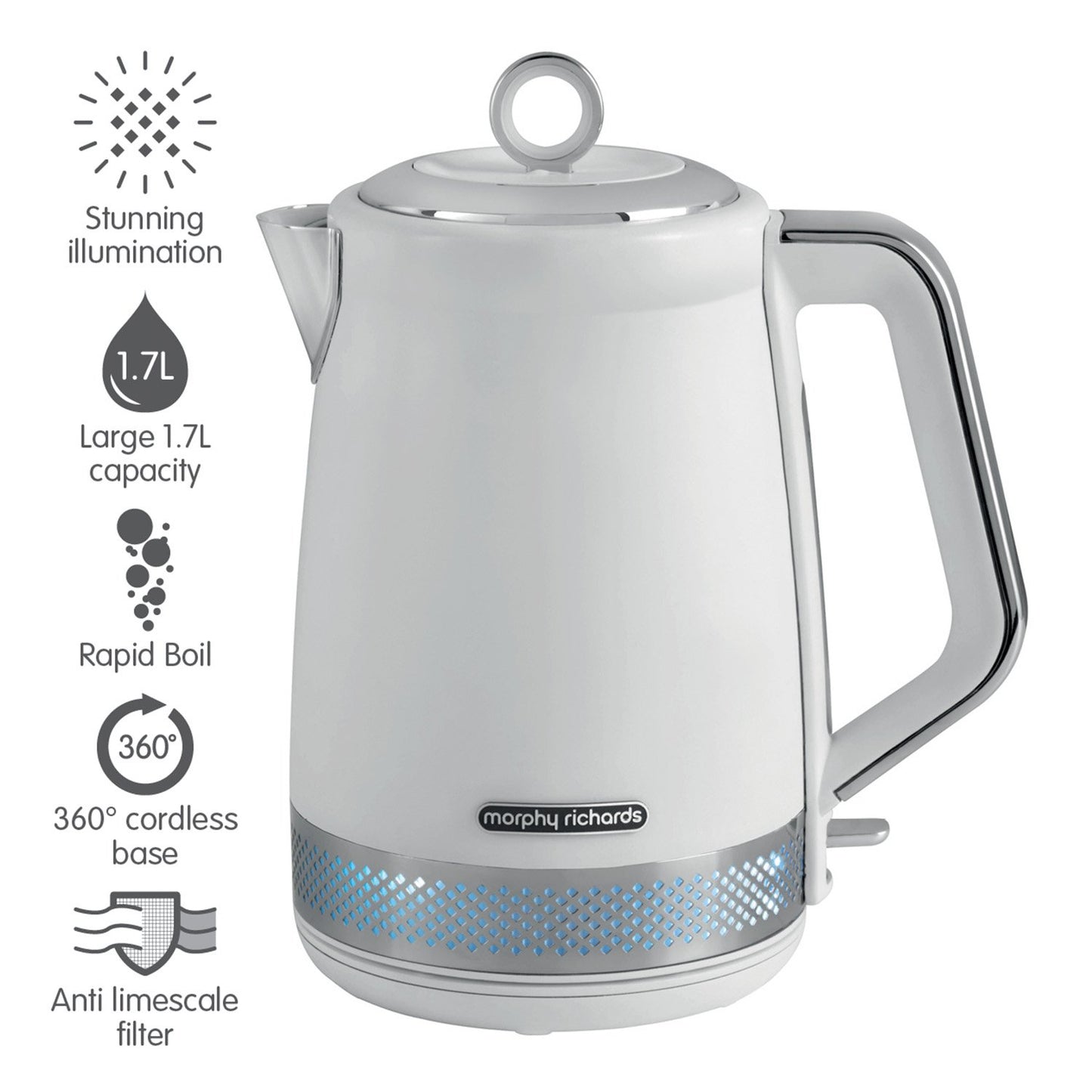 Morphy Richards Illumination Jug Kettle 1.7L - White