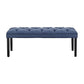 Button-tufted Upholstered Bench With Tapered Legs By - Blue Linen