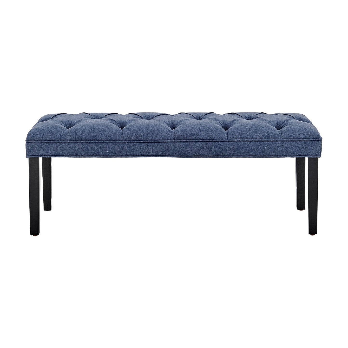 Button-tufted Upholstered Bench With Tapered Legs By - Blue Linen