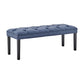 Button-tufted Upholstered Bench With Tapered Legs By - Blue Linen