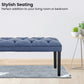 Button-tufted Upholstered Bench With Tapered Legs By - Blue Linen