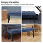 Button-tufted Upholstered Bench With Tapered Legs By - Blue Linen
