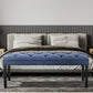 Button-tufted Upholstered Bench With Tapered Legs By - Blue Linen
