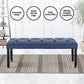 Button-tufted Upholstered Bench With Tapered Legs By - Blue Linen