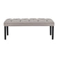 Button-tufted Upholstered Bench With Tapered Legs By - Light Grey