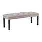 Button-tufted Upholstered Bench With Tapered Legs By - Light Grey