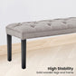 Button-tufted Upholstered Bench With Tapered Legs By - Light Grey