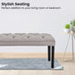 Button-tufted Upholstered Bench With Tapered Legs By - Light Grey