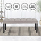 Button-tufted Upholstered Bench With Tapered Legs By - Light Grey