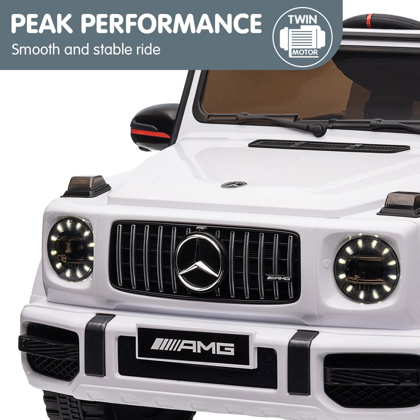 Mercedes Benz AMG G63 Licensed Kids Ride On Electric Car Remote Control - White