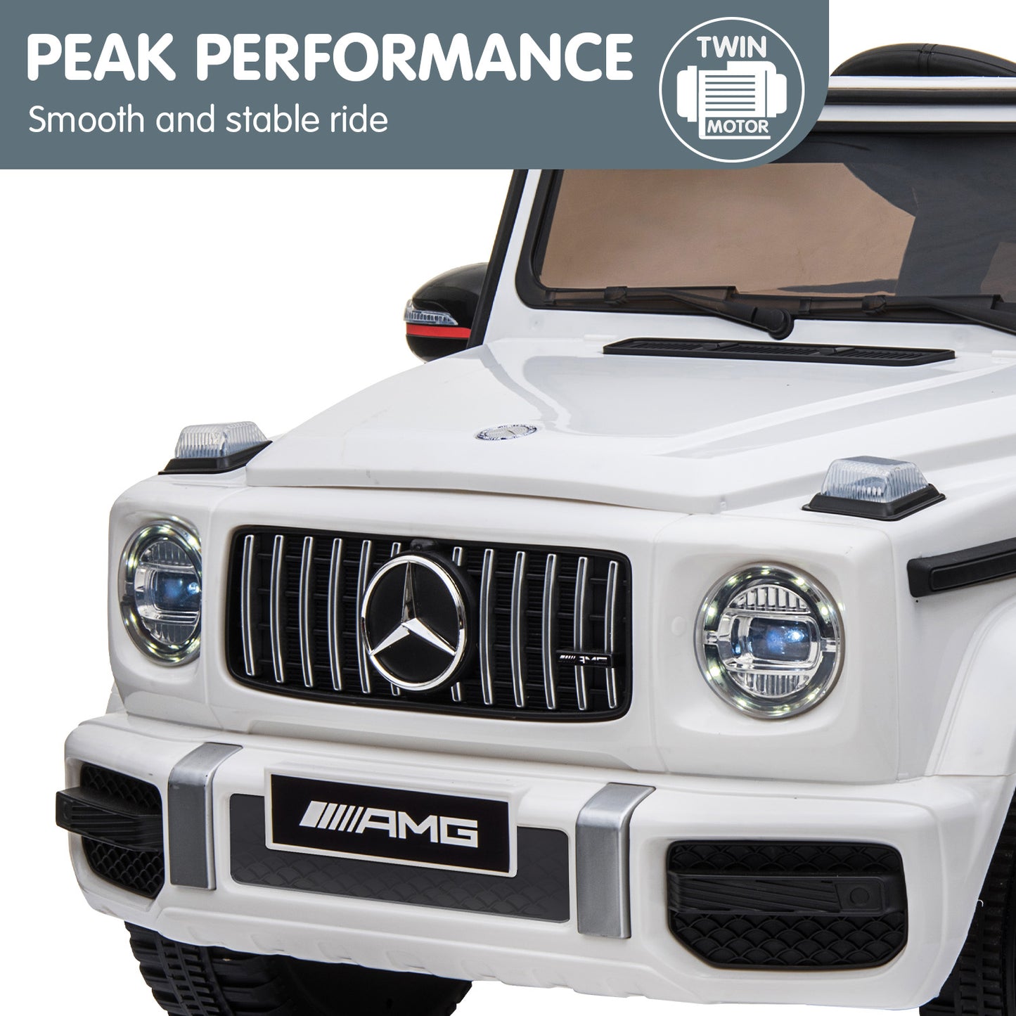 Mercedes Benz AMG G63 Licensed Kids Ride On Electric Car Remote Control - White