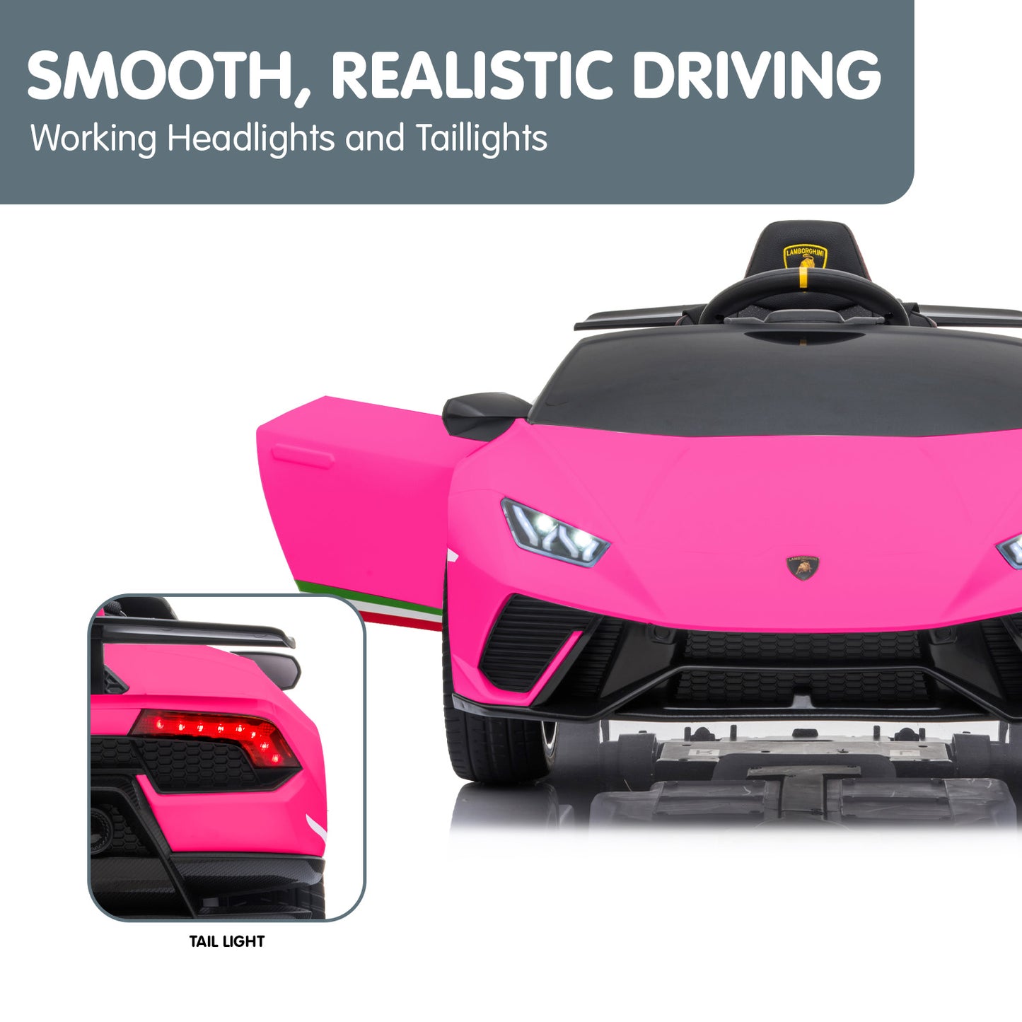 Lamborghini Performante Kids Electric Ride On Car Remote Control by - Pink