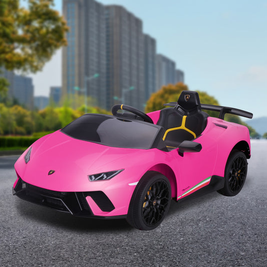 Lamborghini Performante Kids Electric Ride On Car Remote Control by - Pink