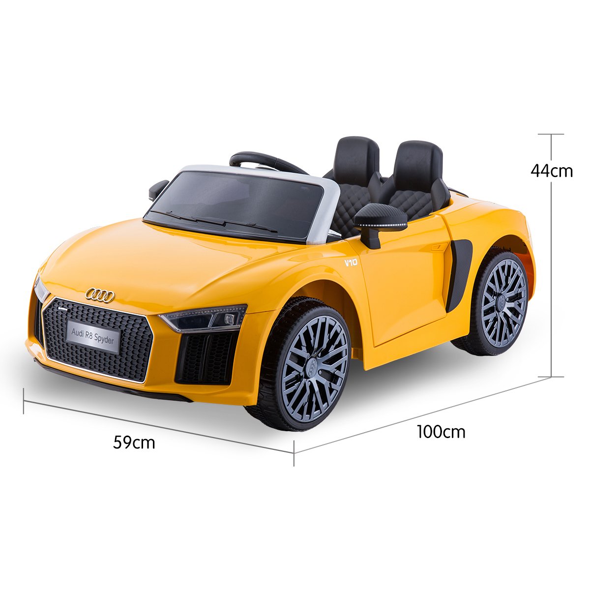 R8 Spyder Audi Licensed Kids Electric Ride On Car Remote Control - Yellow