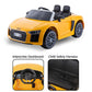 R8 Spyder Audi Licensed Kids Electric Ride On Car Remote Control - Yellow