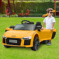 R8 Spyder Audi Licensed Kids Electric Ride On Car Remote Control - Yellow